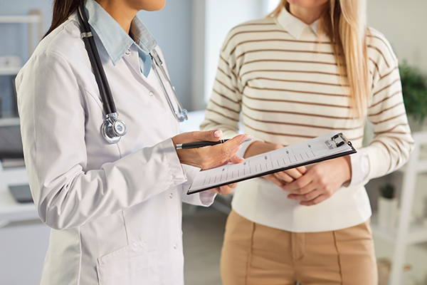 Doctor and patient discussion healthcare